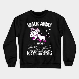 funny carcinoid cancer grumpy unicorn warrior Crewneck Sweatshirt